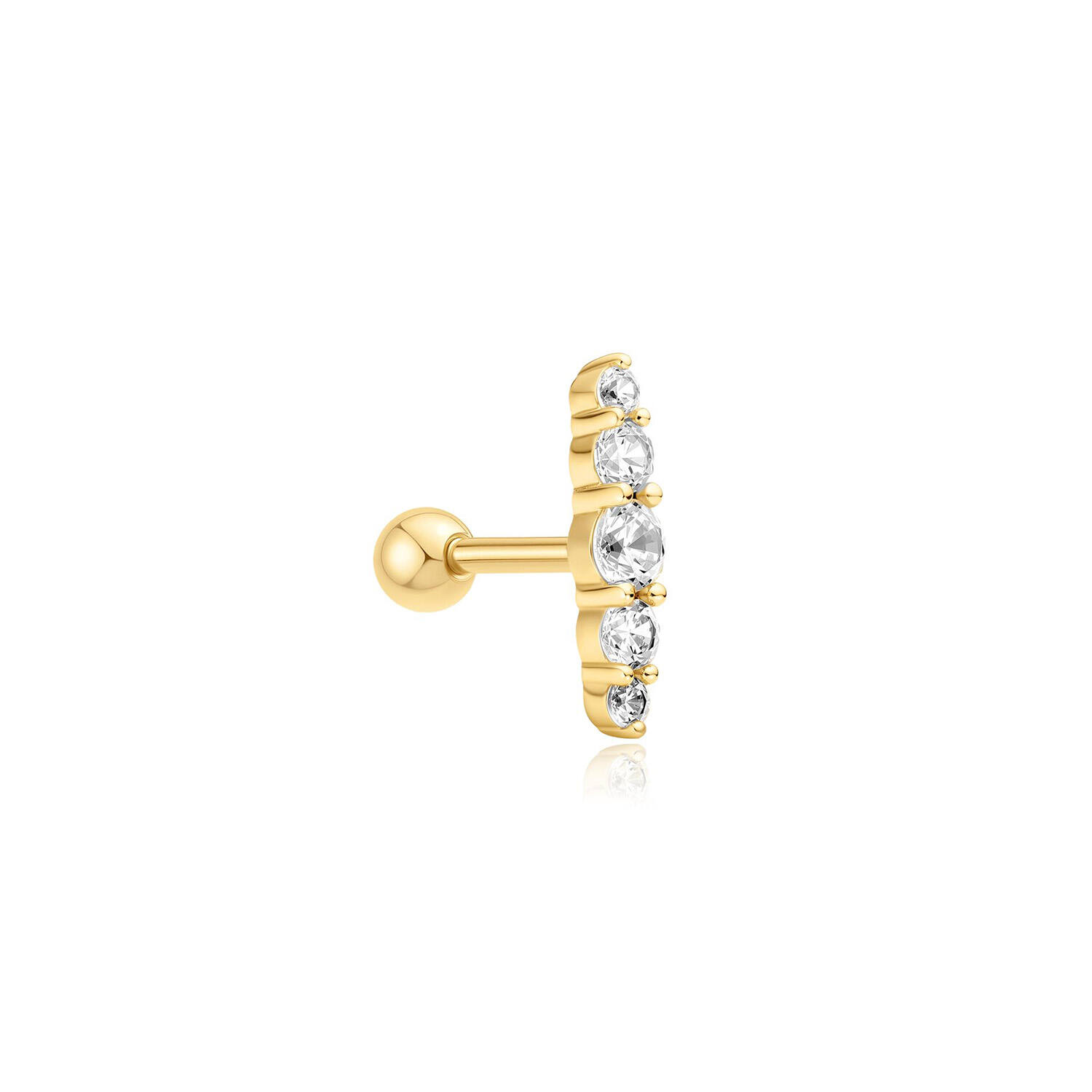  Ear Edit - Ear studs - Silver / 14kt GP - Zirconia